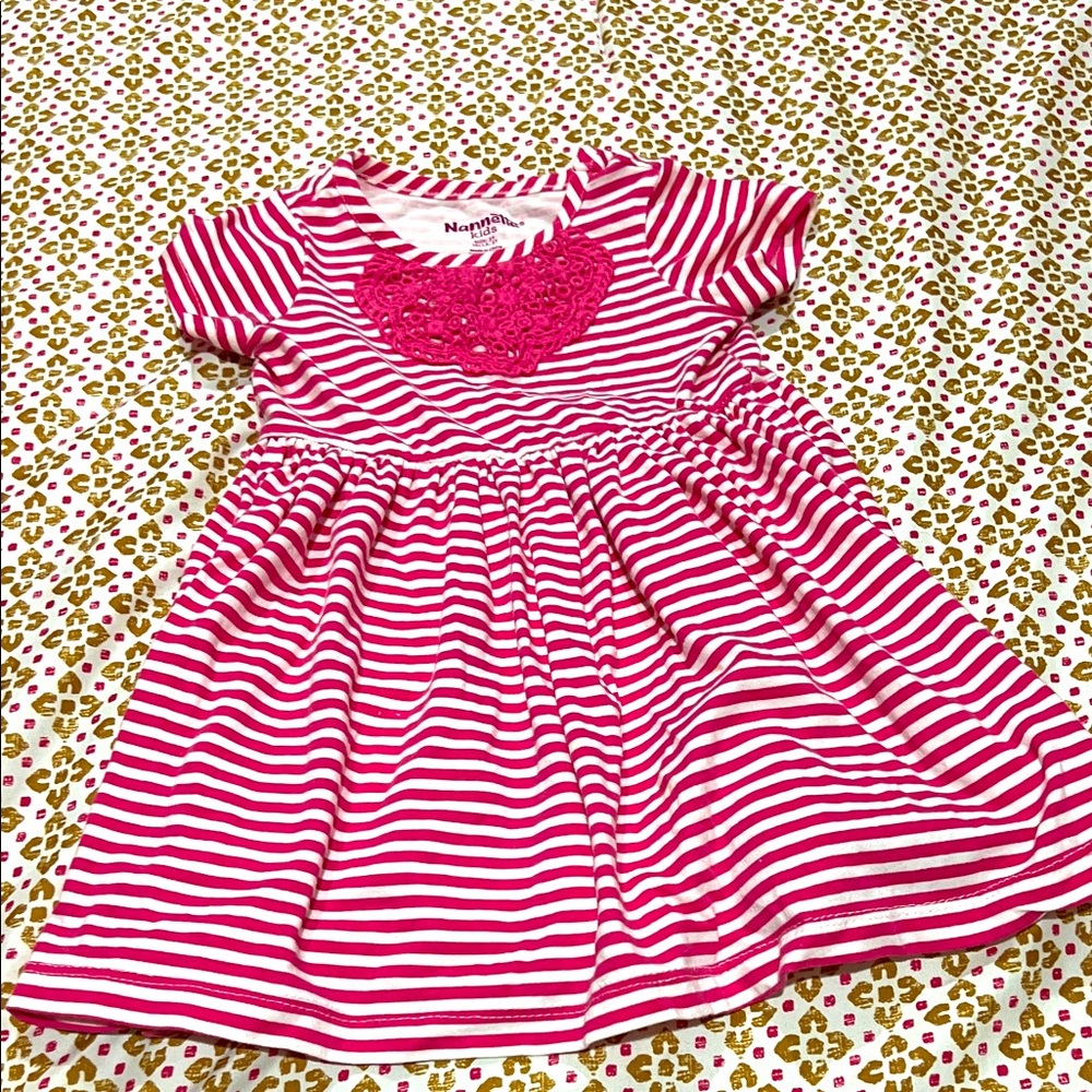 Nannette Pink and White Striped Dress